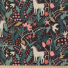 Algodón estampado AZORA Negro / Coral